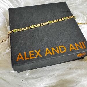 Alex and Ani Gold Bracelet with Green Accents